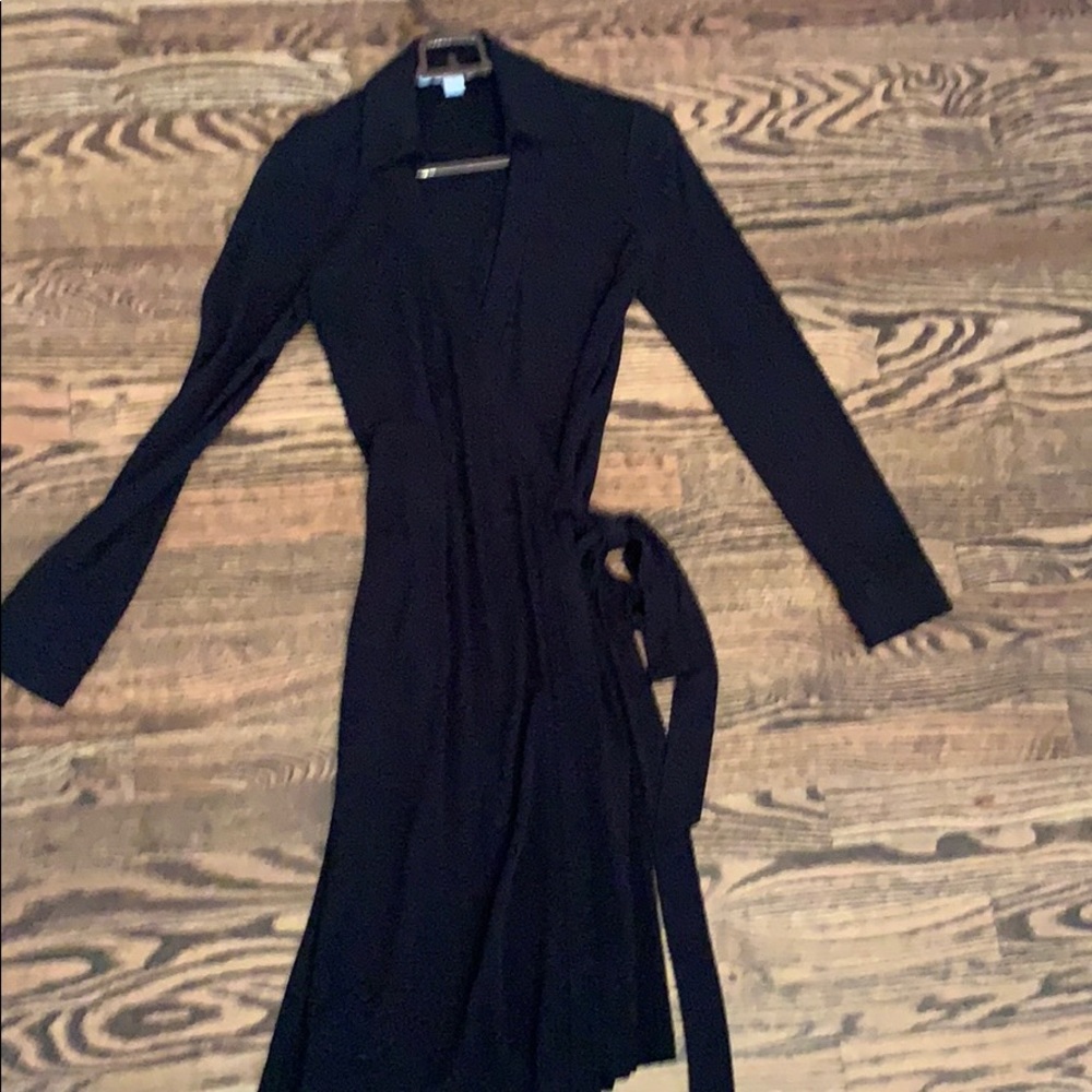 Beautiful DVF black wrap dress. Classic.
